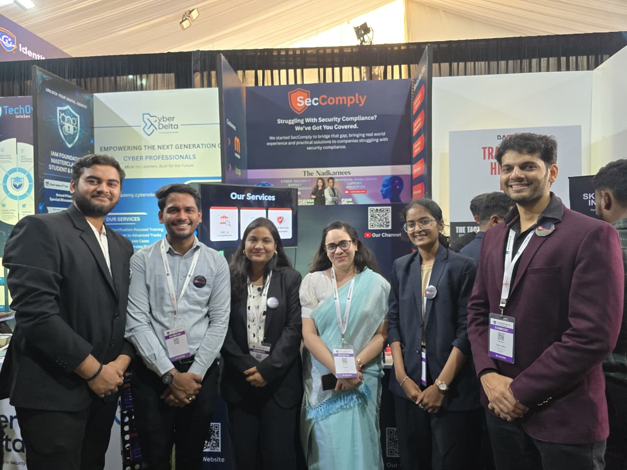 SecComply services displayed at the booth