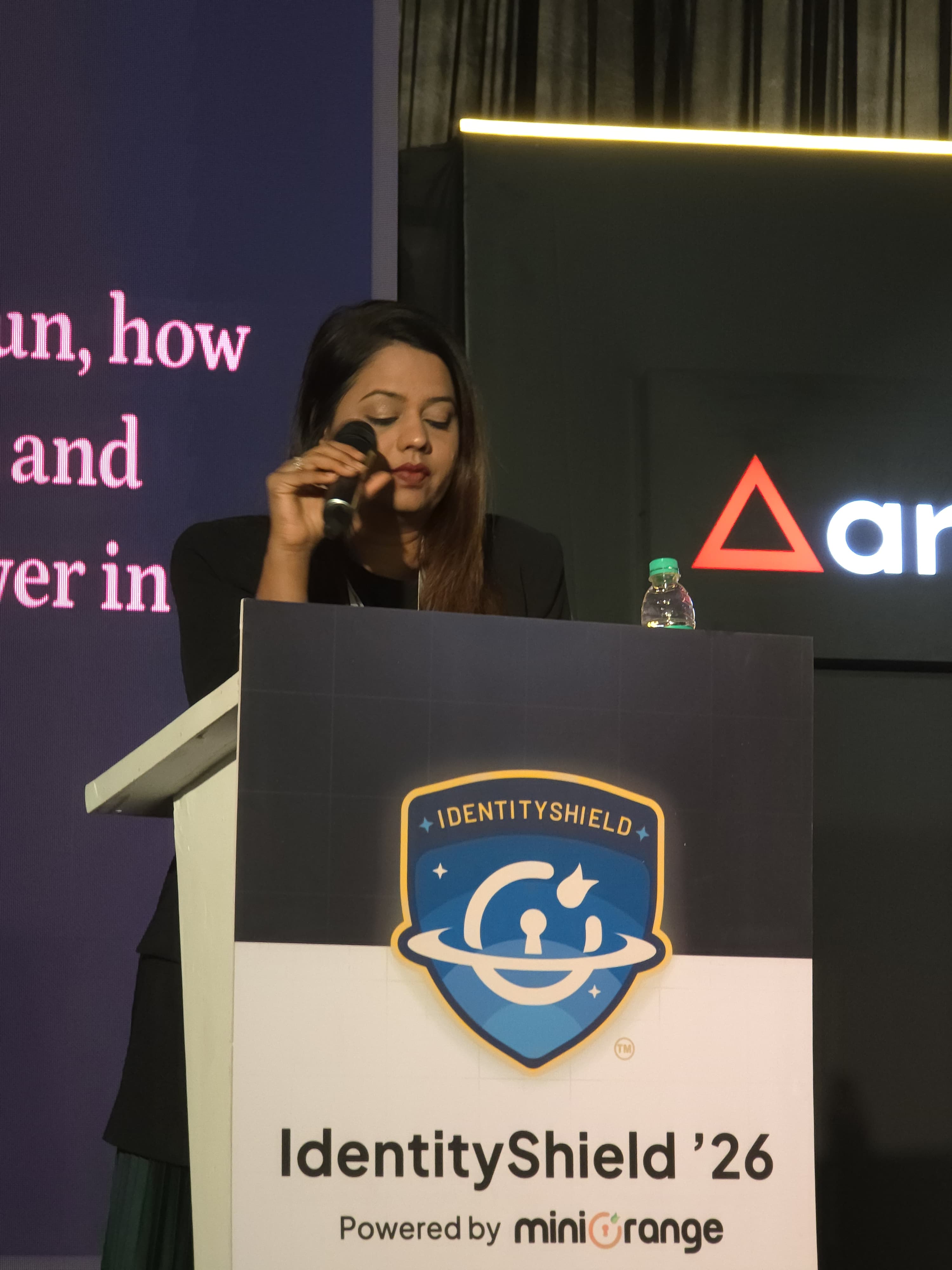 Shivani at miniTalks — podcast-style interview stage